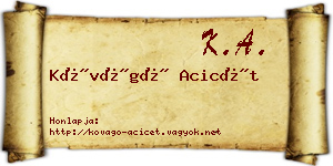 Kővágó Acicét névjegykártya